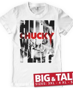 Mann Shirtstore | Chucky - Wanna Play Cutout Big & Tall T-Shirt White