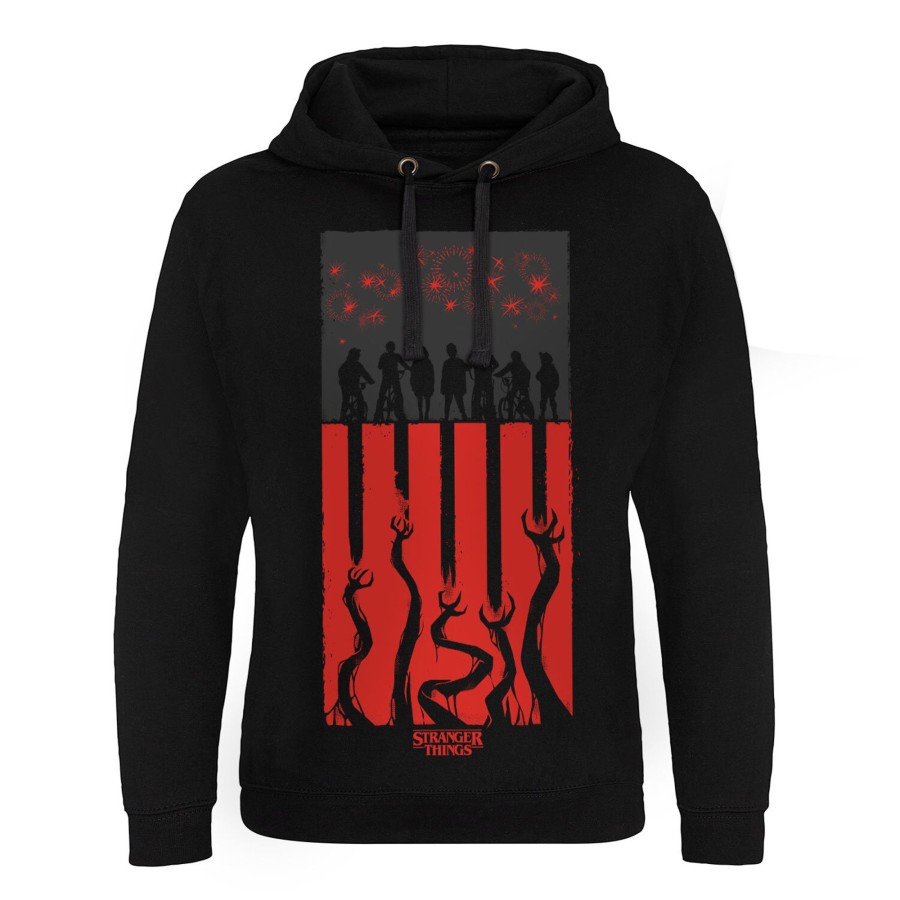 Mann Shirtstore | Stranger Things Flag Epic Hoodie Black