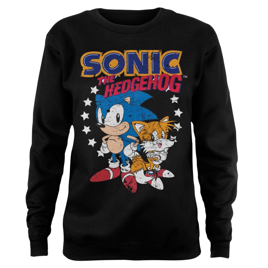 Kvinna Shirtstore | Sonic The Hedgehog - Sonic & Tails Girly Sweatshirt