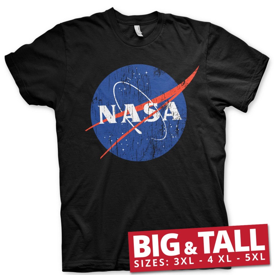 Mann Shirtstore | Nasa Washed Insignia Big & Tall T-Shirt Black