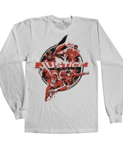 Mann Shirtstore | Justice League Heroes Long Sleeve Tee White