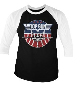 Mann Shirtstore | Top Gun Tomcat Baseball 3/4 Sleeve Tee White-Black