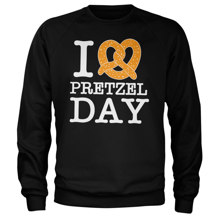 Mann Shirtstore | I Love Pretzel Day Sweatshirt Black