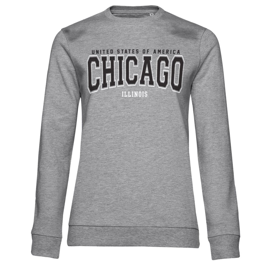 Kvinna Shirtstore | Chicago - Illinois Girly Sweatshirt Heathergrey