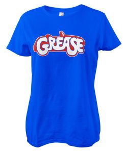 Kvinna Shirtstore | Grease Movie Logo Girly Tee Blue