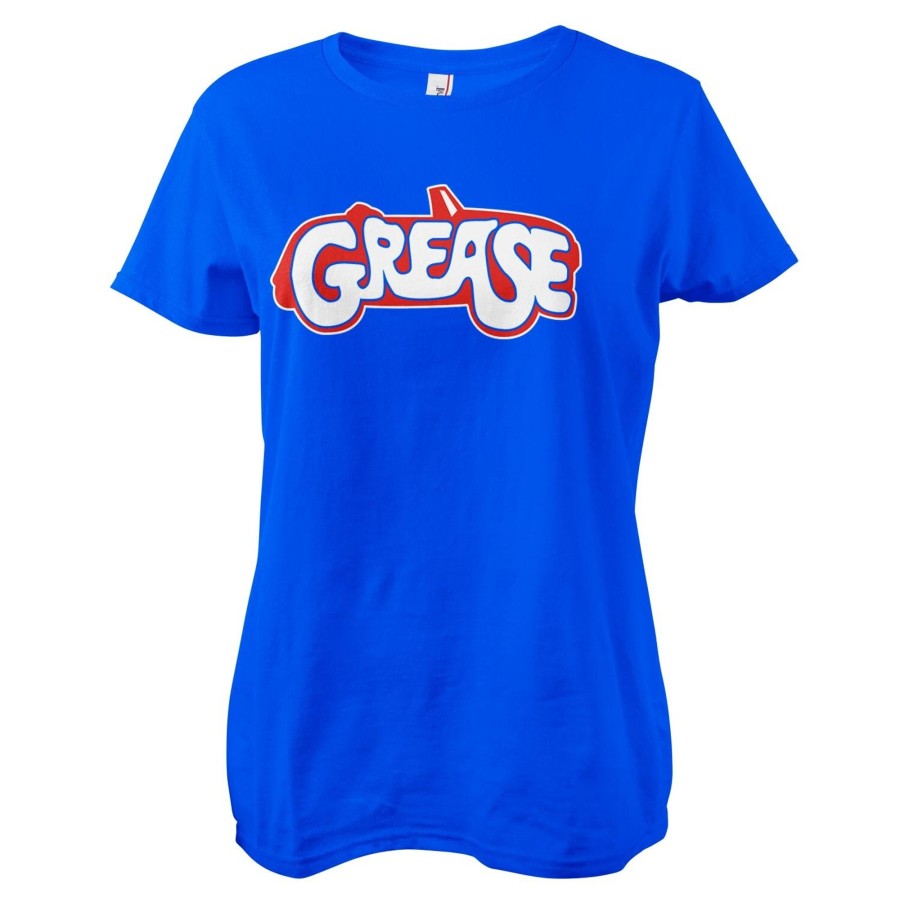 Kvinna Shirtstore | Grease Movie Logo Girly Tee Blue