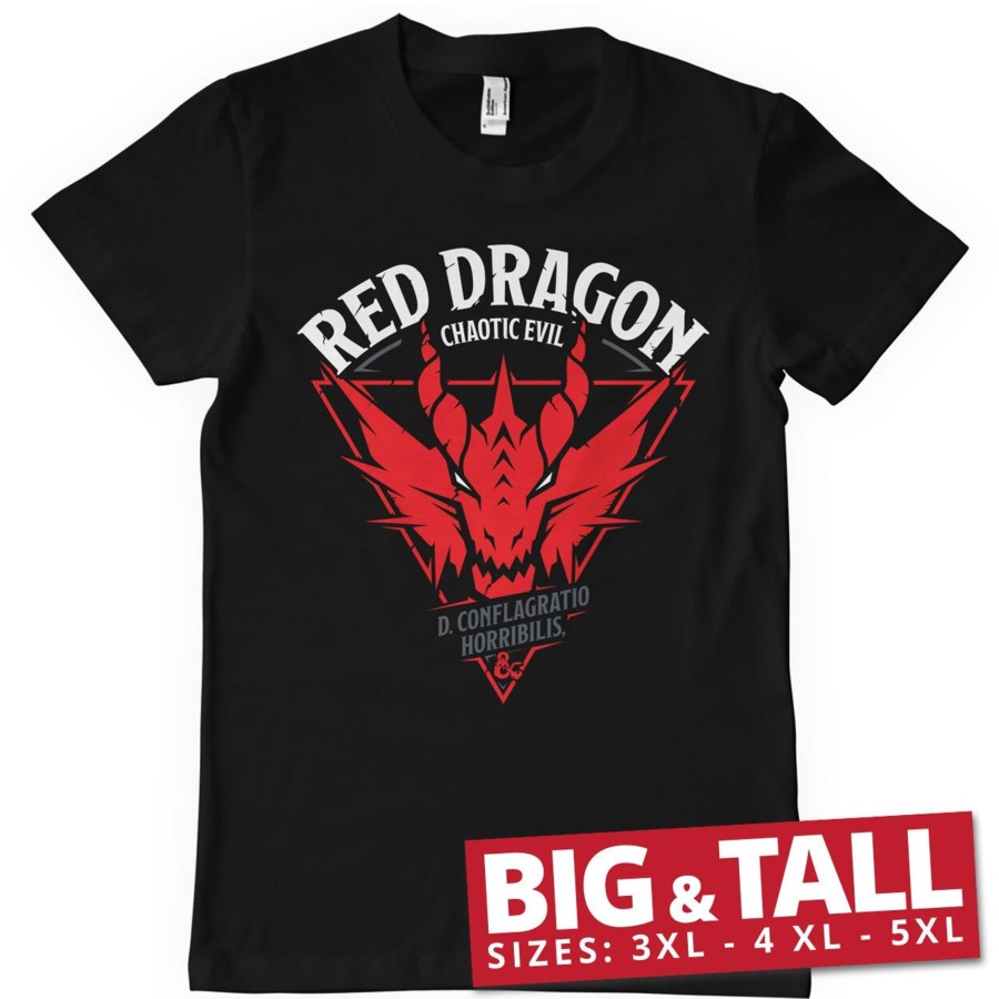Mann Shirtstore | Red Dragon - Chaotic Evil Big & Tall T-Shirt Black