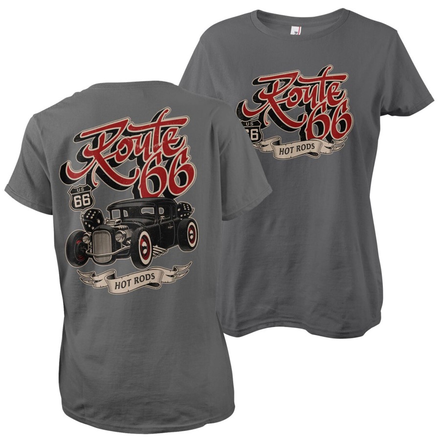 Kvinna Shirtstore | Us 66 Hot Rods Girly Tee