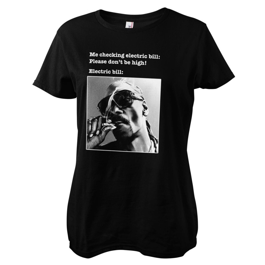 Kvinna Shirtstore | Smoking High Electric Bill Girly Tee Black