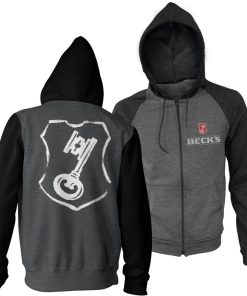 Mann Shirtstore | Beck'S Shield Varsity Zipped Hoodie Darkgrey-Black