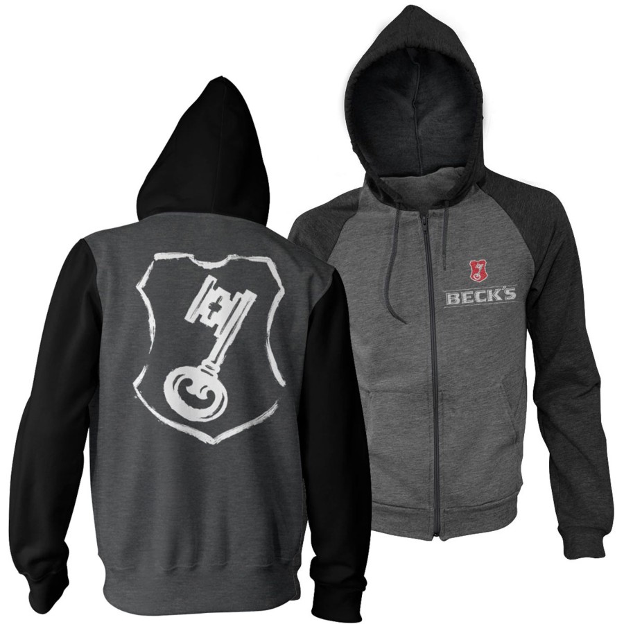 Mann Shirtstore | Beck'S Shield Varsity Zipped Hoodie Darkgrey-Black