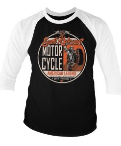 Mann Shirtstore | Evel Knievel - American Legend Baseball 3/4 Sleeve Tee Whiteblack