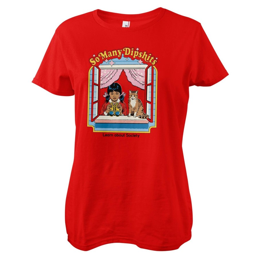 Kvinna Shirtstore | So Many Dipshits Girly Tee Red