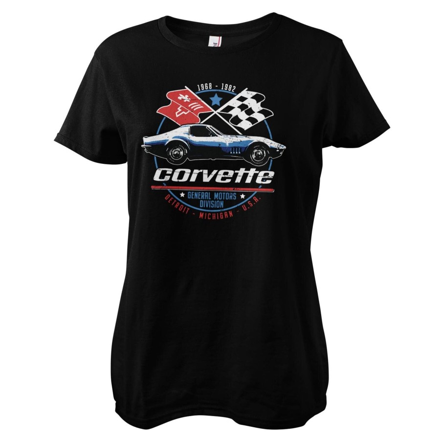 Kvinna Shirtstore | Corvette C3 Gm Division Girly Tee Black
