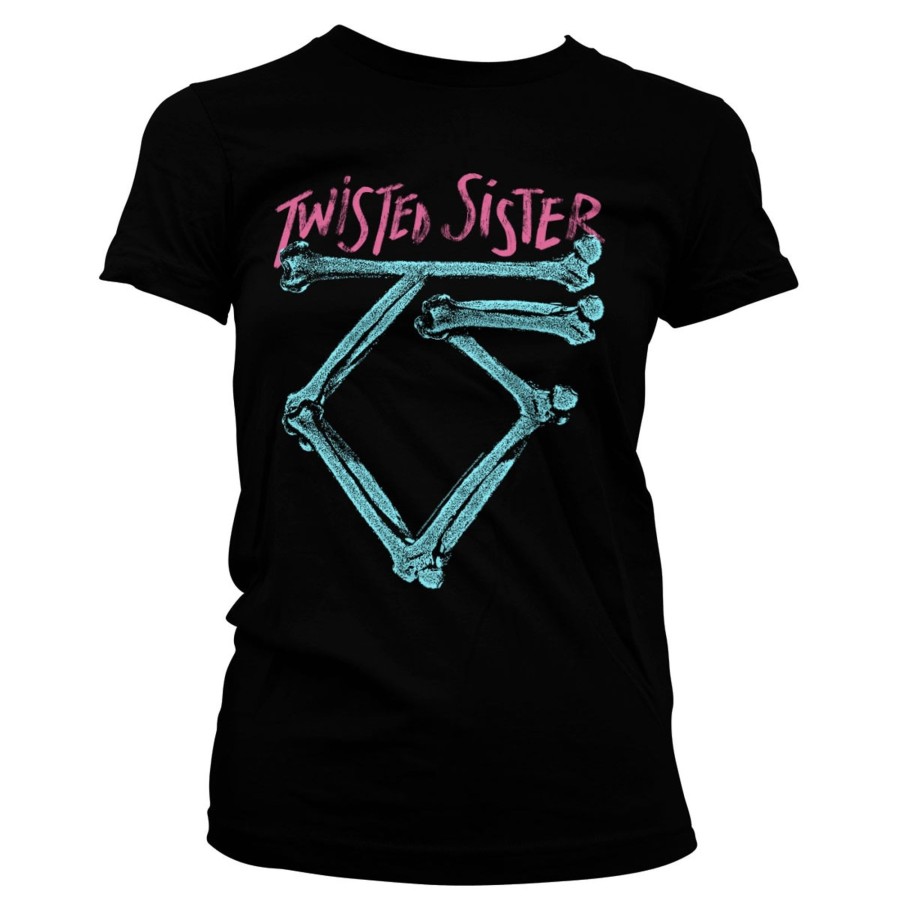 Kvinna Shirtstore | Twisted Sister Washed Logo Girly Tee Black