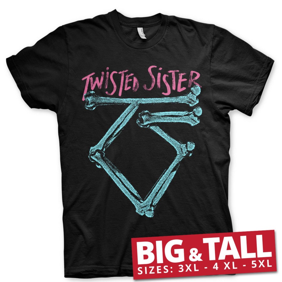 Mann Shirtstore | Twisted Sister Washed Logo Big & Tall T-Shirt Black
