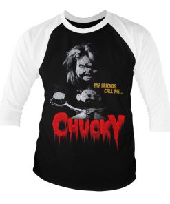 Mann Shirtstore | Call Me Chucky Baseball 3/4 Sleeve Tee Whiteblack