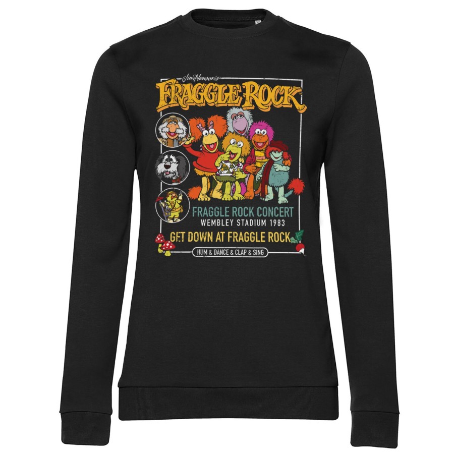 Kvinna Shirtstore | Fraggle Rock Concert Girly Sweatshirt Black