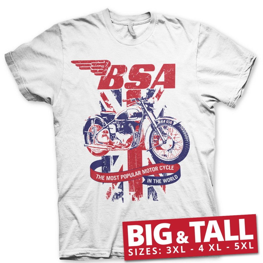 Mann Shirtstore | B.S.A. Union Jack Big & Tall T-Shirt White