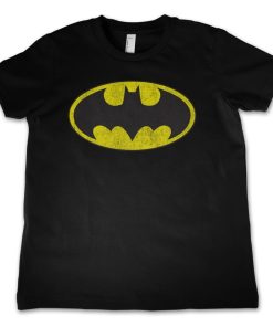 Barn Shirtstore | Batman Distressed Logo Kids T-Shirt Black