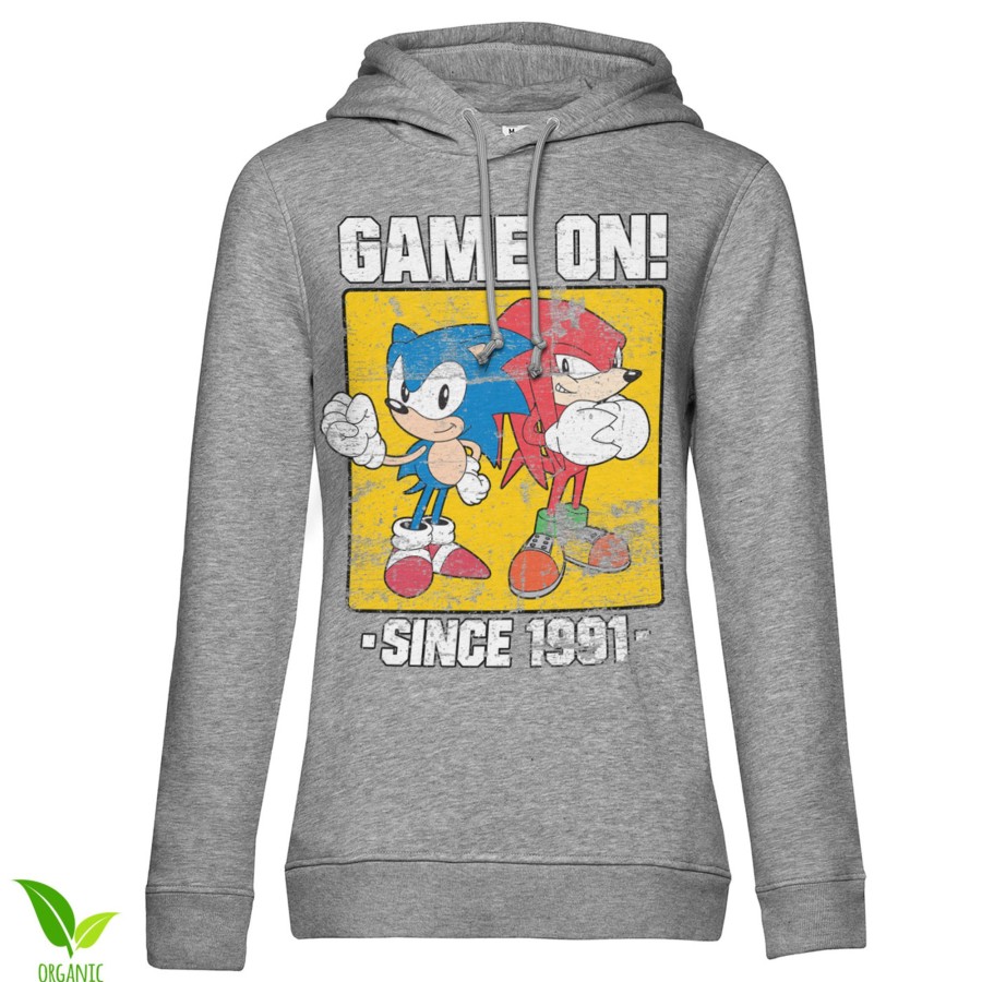 Kvinna Shirtstore | Sonic - Game On Since 1991 Girls Hoodie Heather-Grey