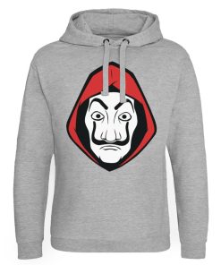 Mann Shirtstore | La Casa De Papel Mask Epic Hoodie Heathergrey