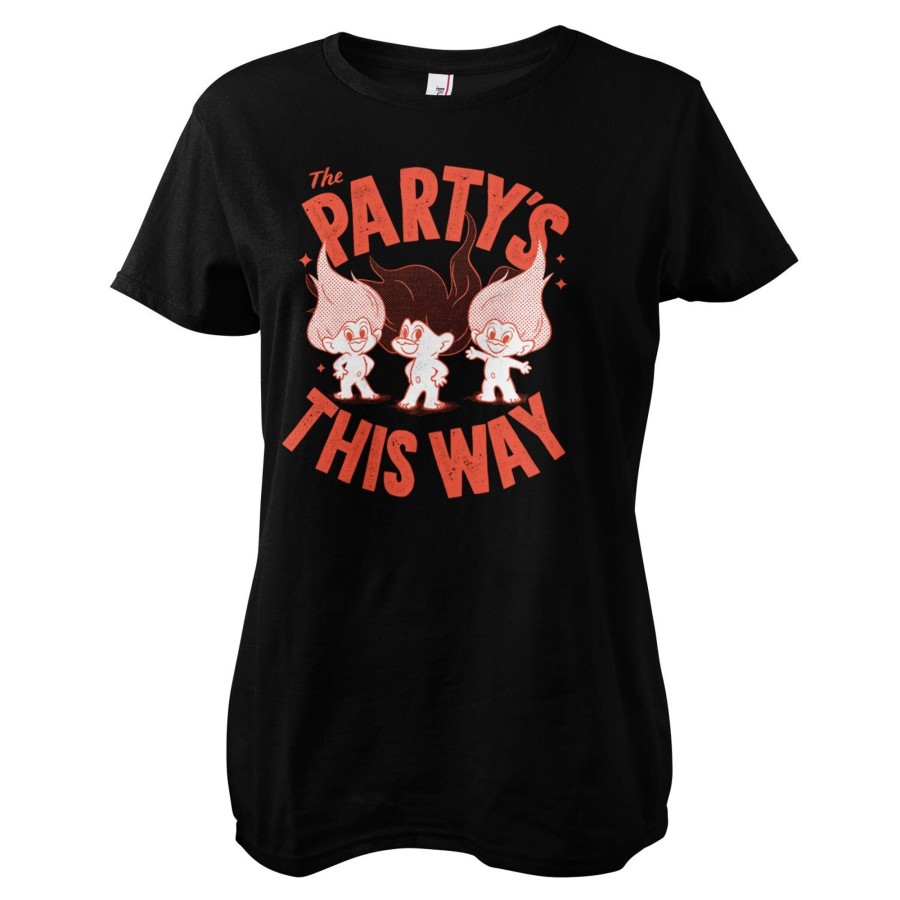 Kvinna Shirtstore | The Party'S This Way Girly Tee Black