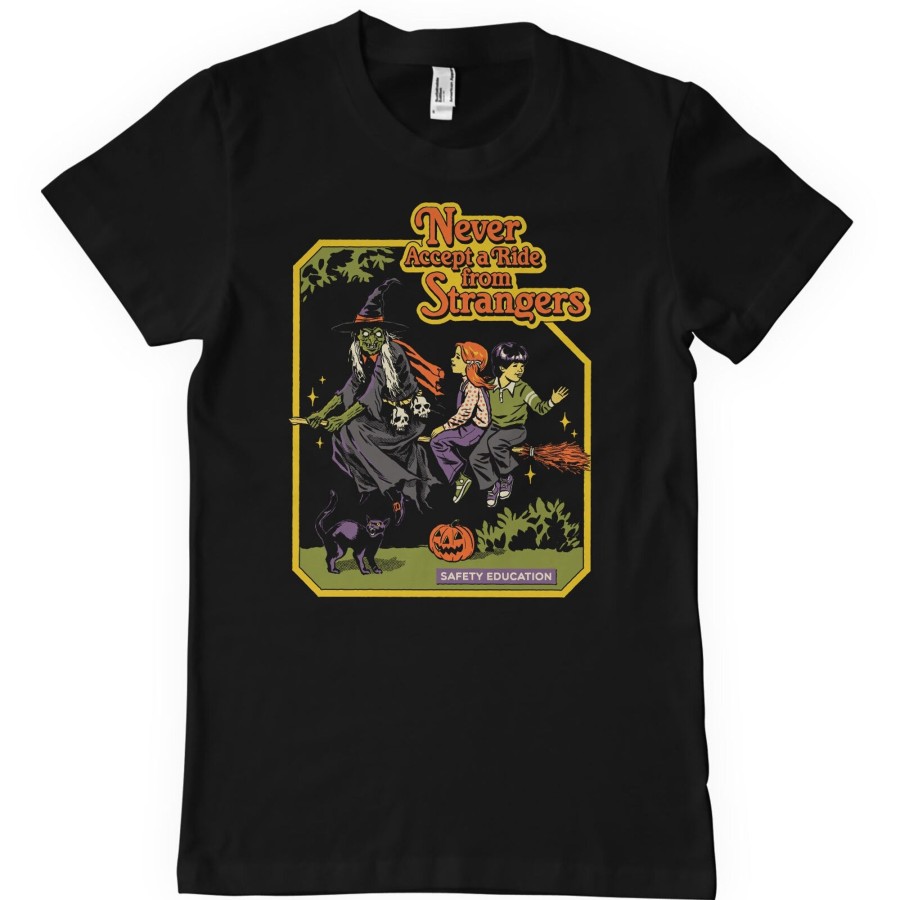 Mann Shirtstore | Never Accept A Ride From Strangers T-Shirt Black