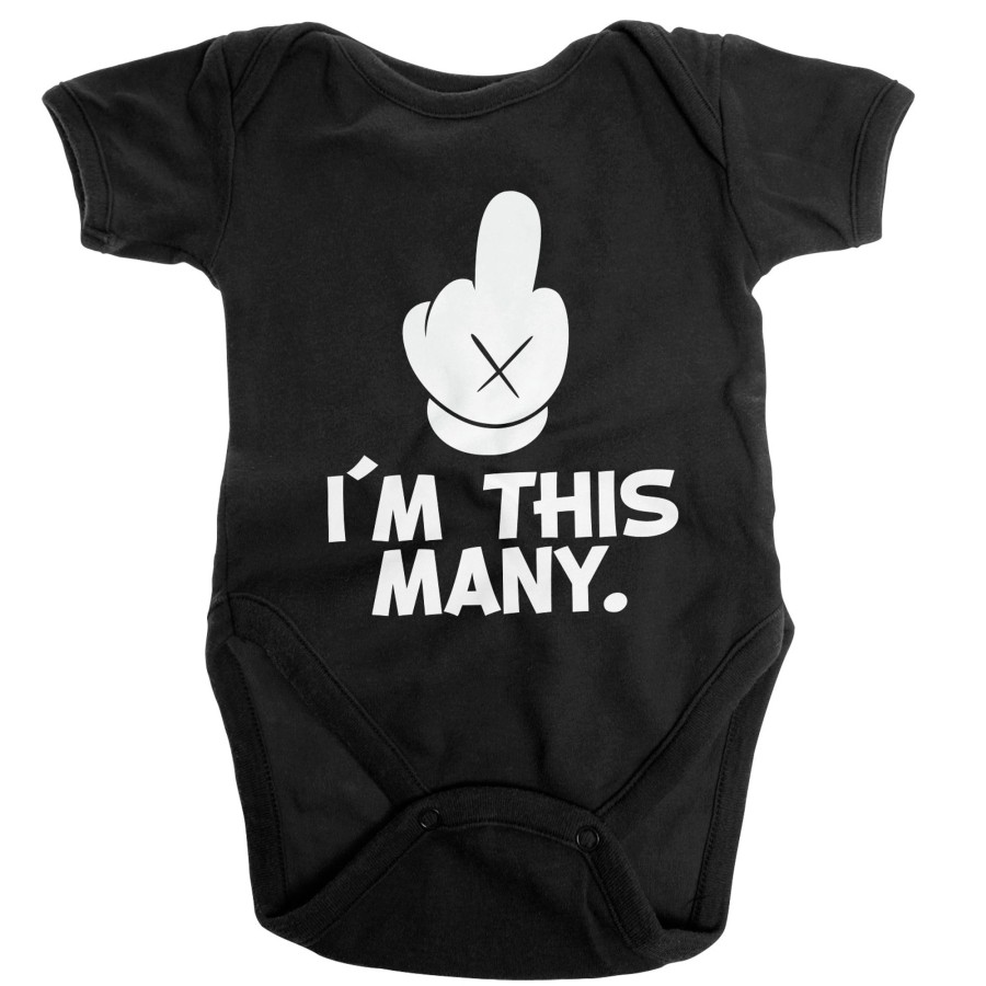 Barn Shirtstore | I'M This Many Baby Body Black