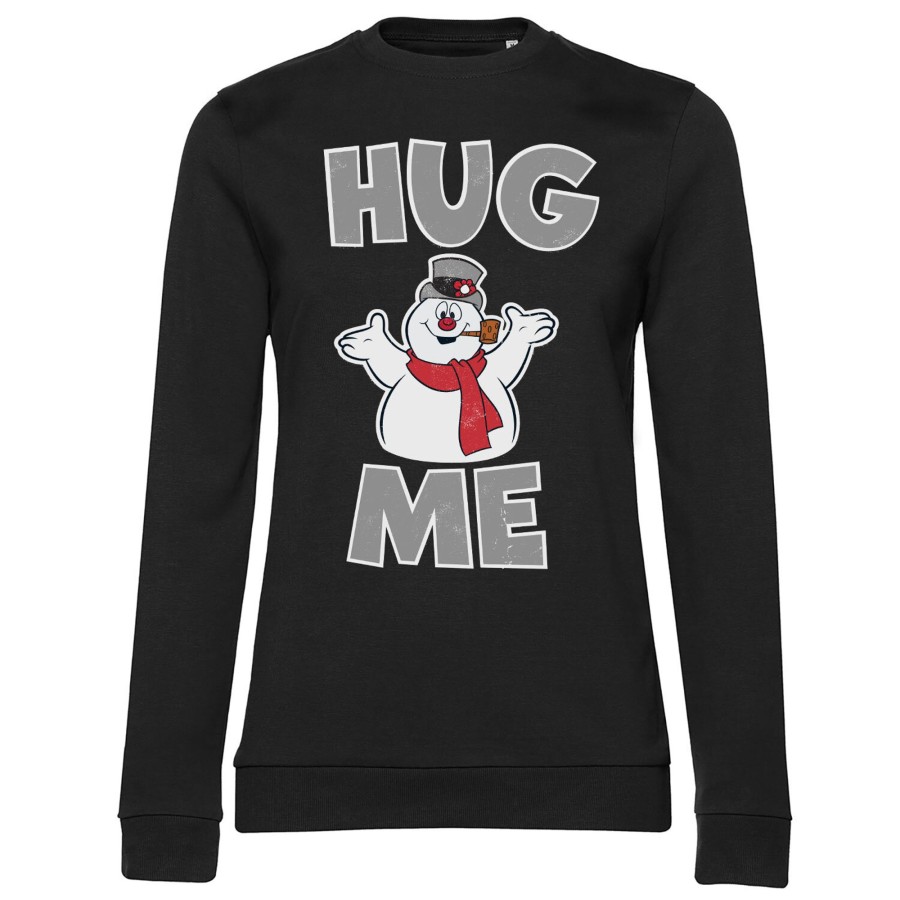 Kvinna Shirtstore | Frosty The Snowman - Hug Me Girls Sweatshirt Black