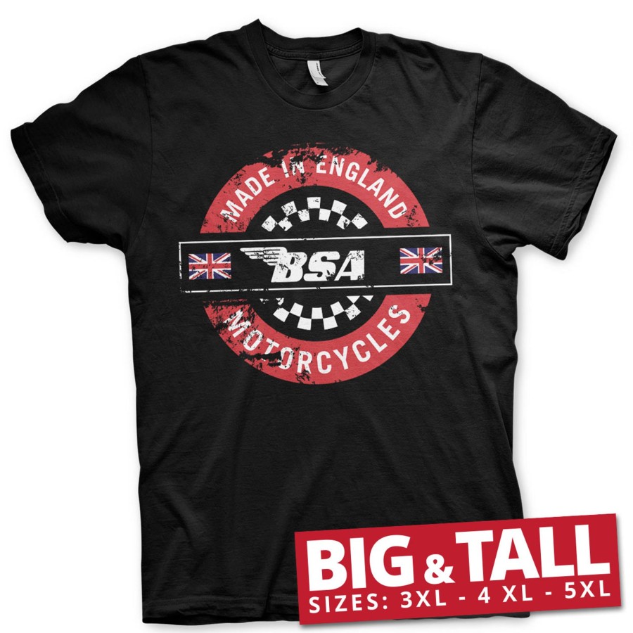 Mann Shirtstore | B.S.A. - Made In England Big & Tall T-Shirt Black