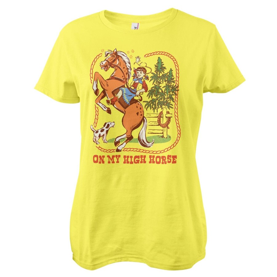 Kvinna Shirtstore | On My High Horse Girly Tee Yellow