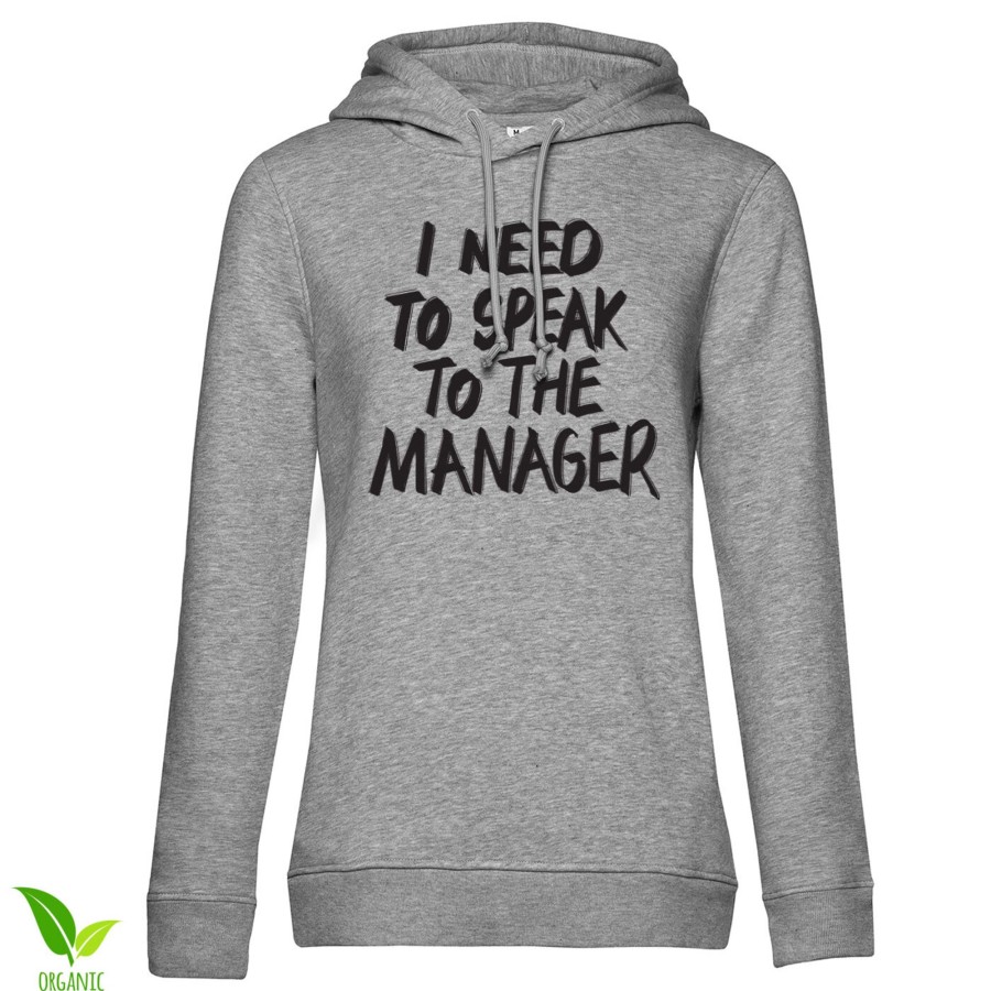 Kvinna Shirtstore | I Need To Speak To The Manager Girls Hoodie Heathergrey