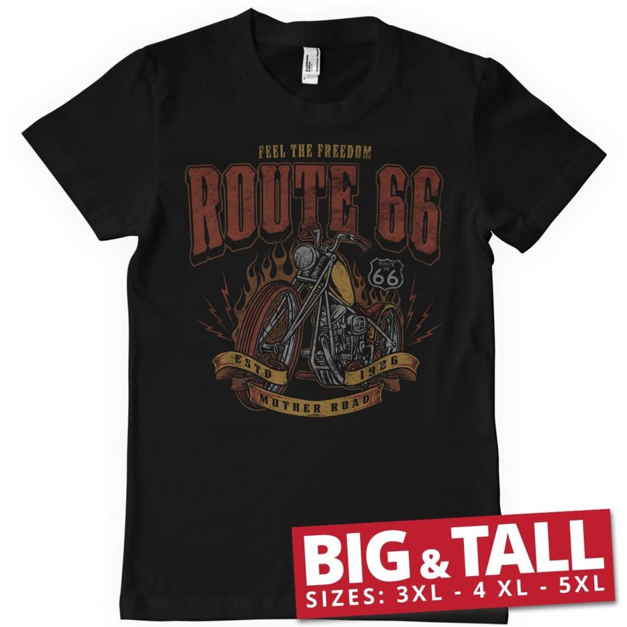 Mann Shirtstore | Route 66 - Golden Chopper Big & Tall T-Shirt Black