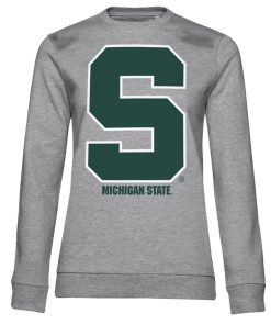 Kvinna Shirtstore | Michigan State S-Mark Girly Sweatshirt Heathergrey