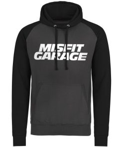 Mann Shirtstore | Misfit Garage Logo Baseball Hoodie Darkgrey-Black