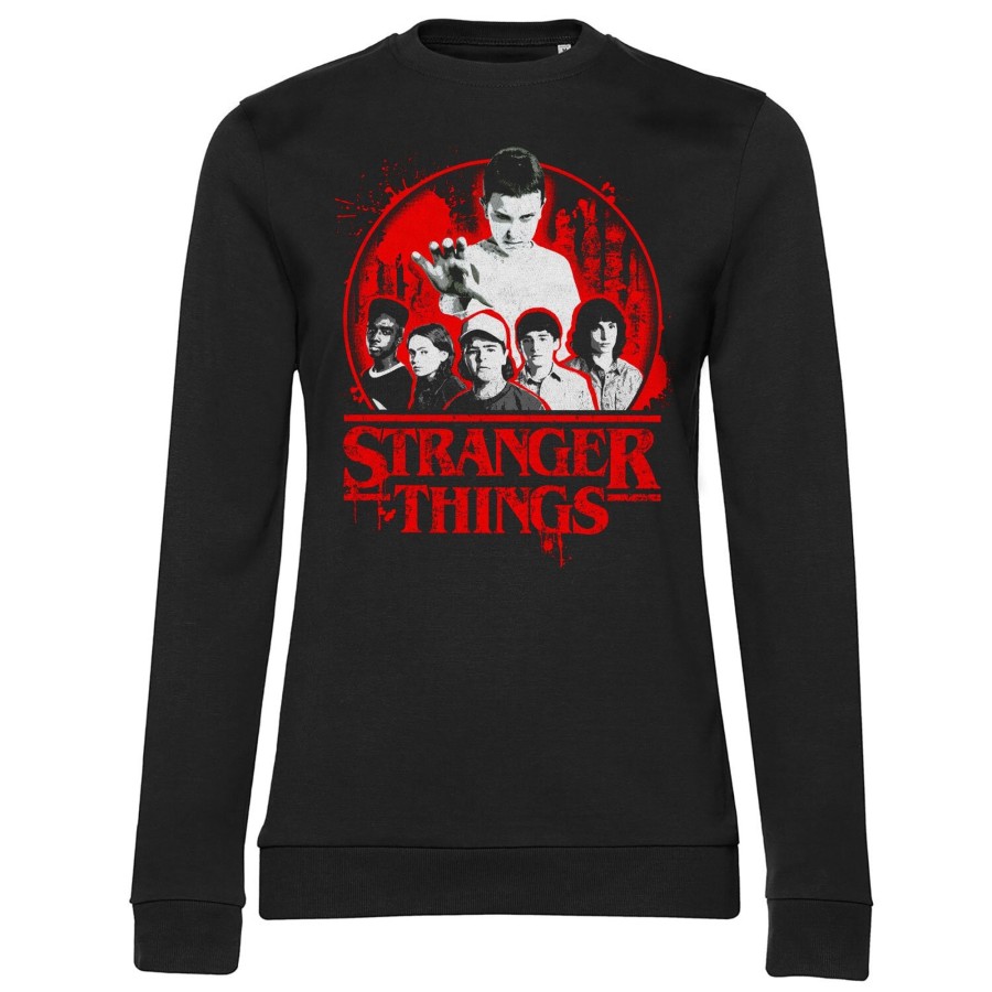 Mann Shirtstore | Stranger Things Distressed Girly Sweatshirt Black
