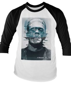 Mann Shirtstore | Frankenstein Bad Signal Baseball Long Sleeve Tee Whiteblack