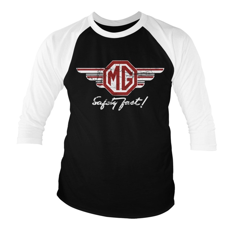 Mann Shirtstore | M.G. Wings Baseball 3/4 Sleeve Tee White-Black