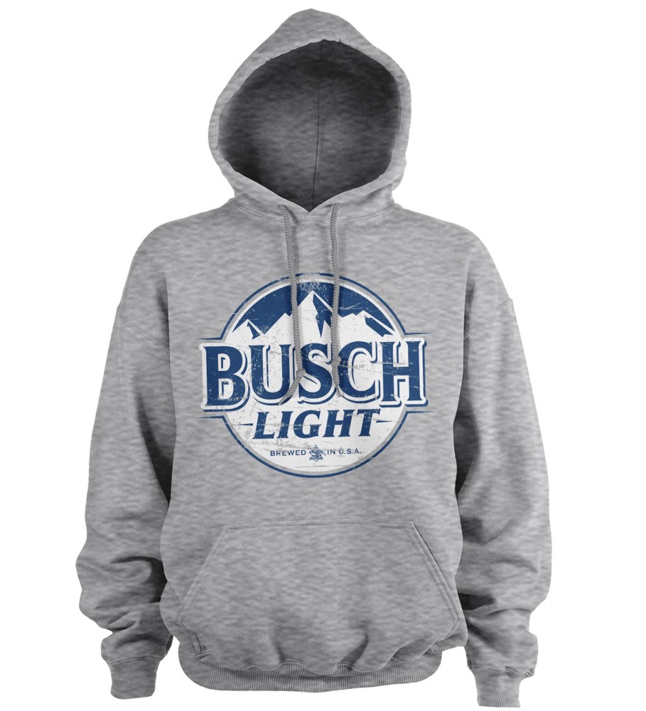 Mann Shirtstore | Busch Light Beer Vintage Logo Hoodie Heather-Grey