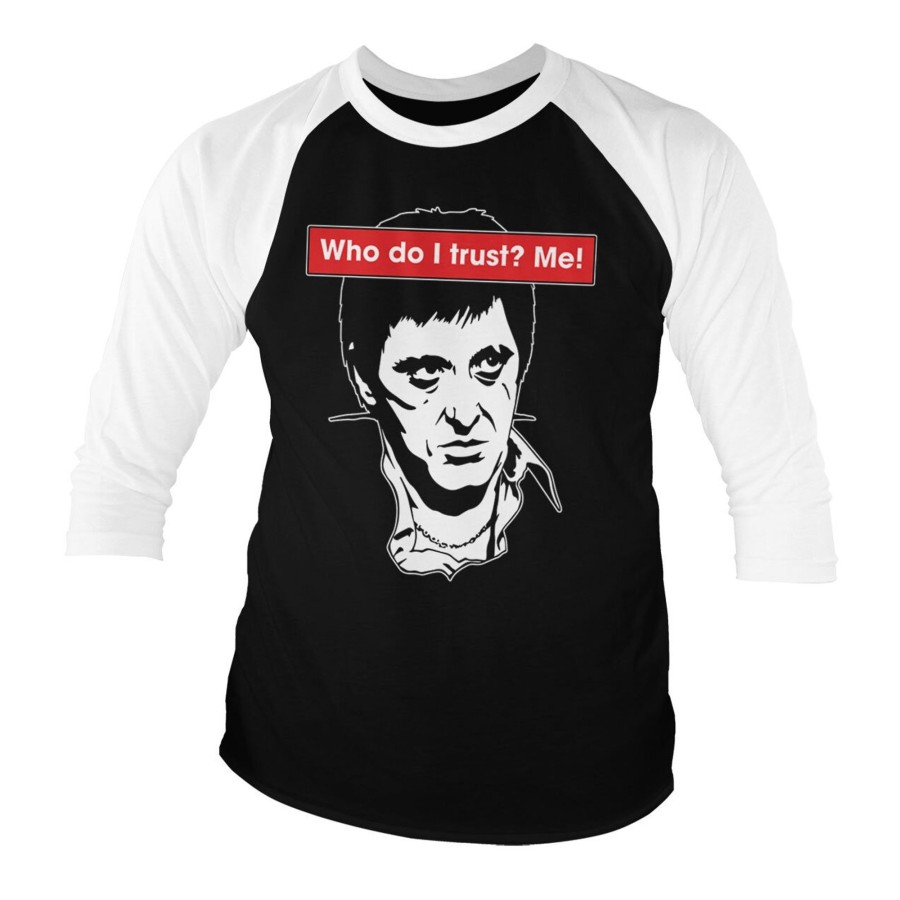 Mann Shirtstore | Who Do I Trust? Me! Baseball 3/4 Sleeve Tee Whiteblack