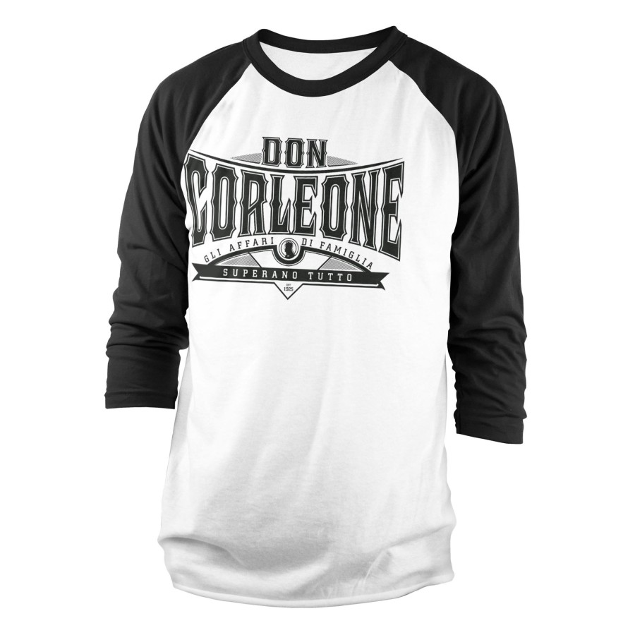 Mann Shirtstore | Don Corleone - Superano Tutto Baseball Ls Tee White-Black