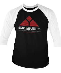 Mann Shirtstore | The Terminator - Skynet Baseball 3/4 Sleeve Tee Whiteblack