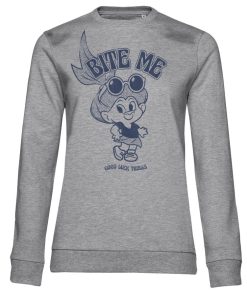 Kvinna Shirtstore | Good Luck Trolls - Bite Me Sweatshirt Heathergrey