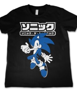 Barn Shirtstore | Sonic The Hedgehog Japanese Logo Kids T-Shirt Black