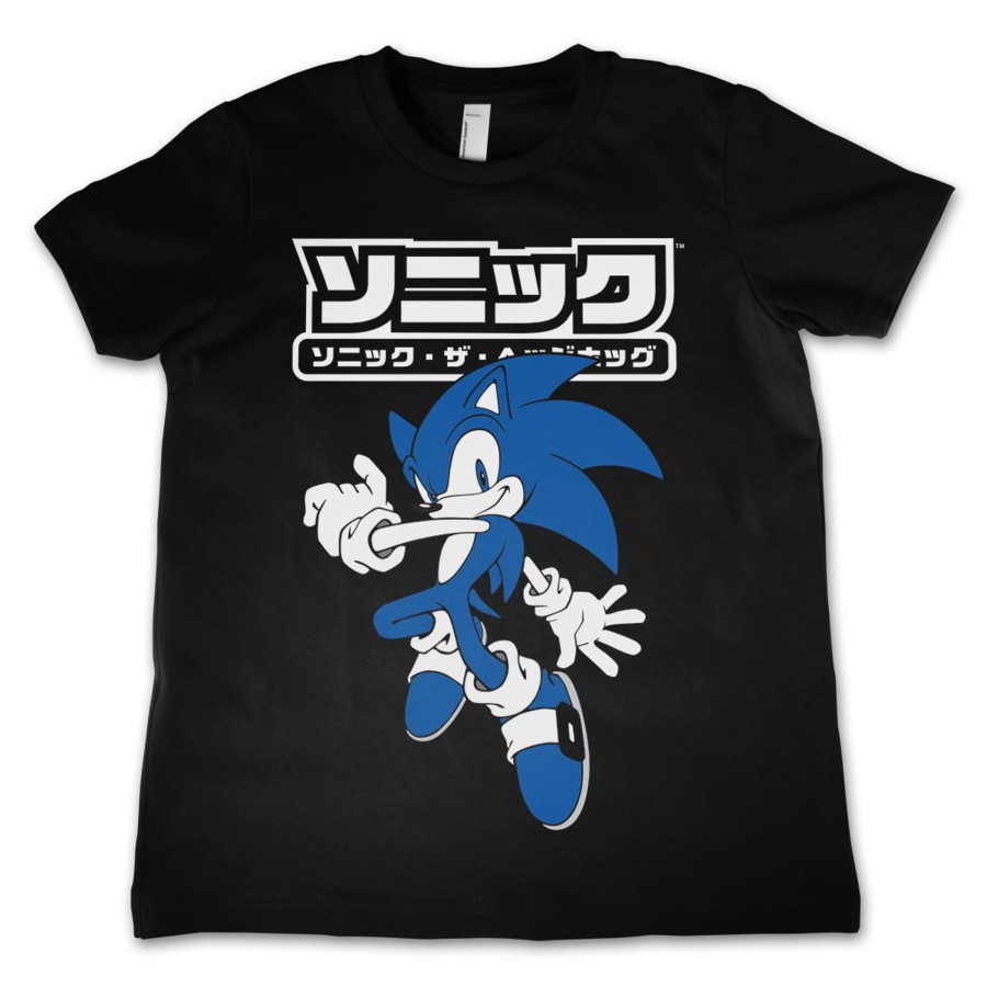 Barn Shirtstore | Sonic The Hedgehog Japanese Logo Kids T-Shirt Black