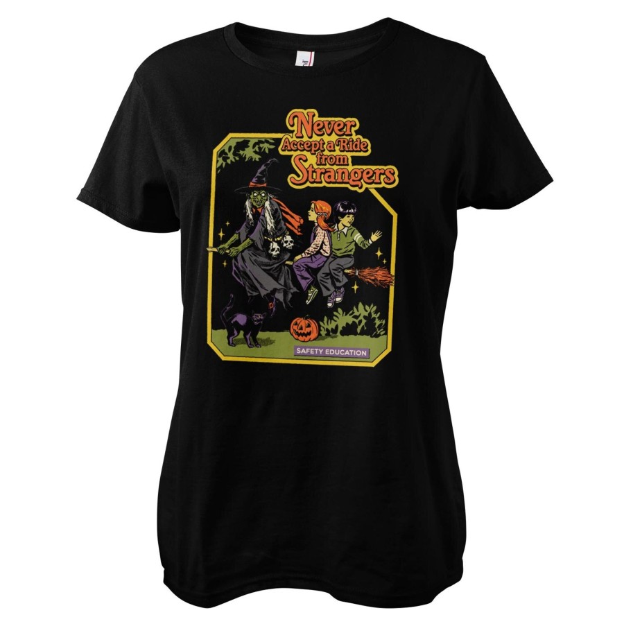 Kvinna Shirtstore | Never Accept A Ride From Strangers Girly Tee Black