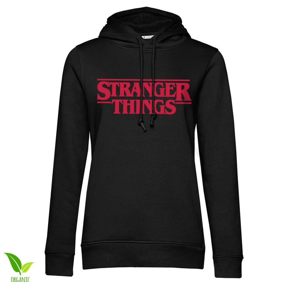 Kvinna Shirtstore | Stranger Things Logo Girls Hoodie Black