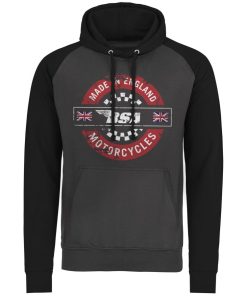 Mann Shirtstore | B.S.A. - Made In England Baseball Hoodie Darkgrey-Black