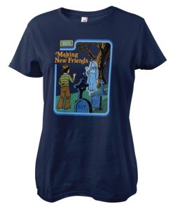 Kvinna Shirtstore | Making New Friends Girly Tee Navy